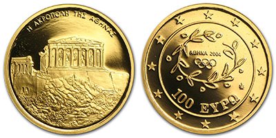 100 Gold Euro Acropolis