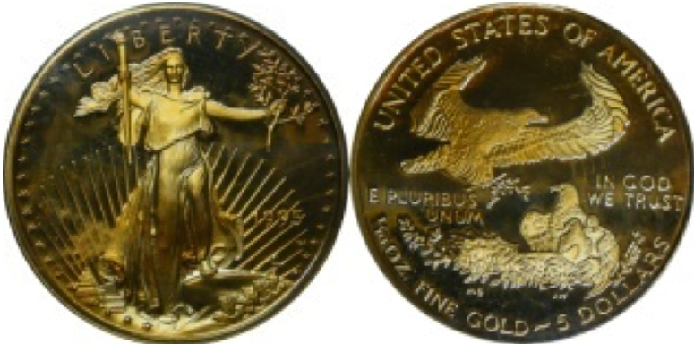 5 Gold Dollars –American Gold Eagle