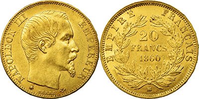 20 Gold Francs Napoleon III