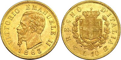 10 Χρυσές Λιρέτες Vittorio Emanuele II