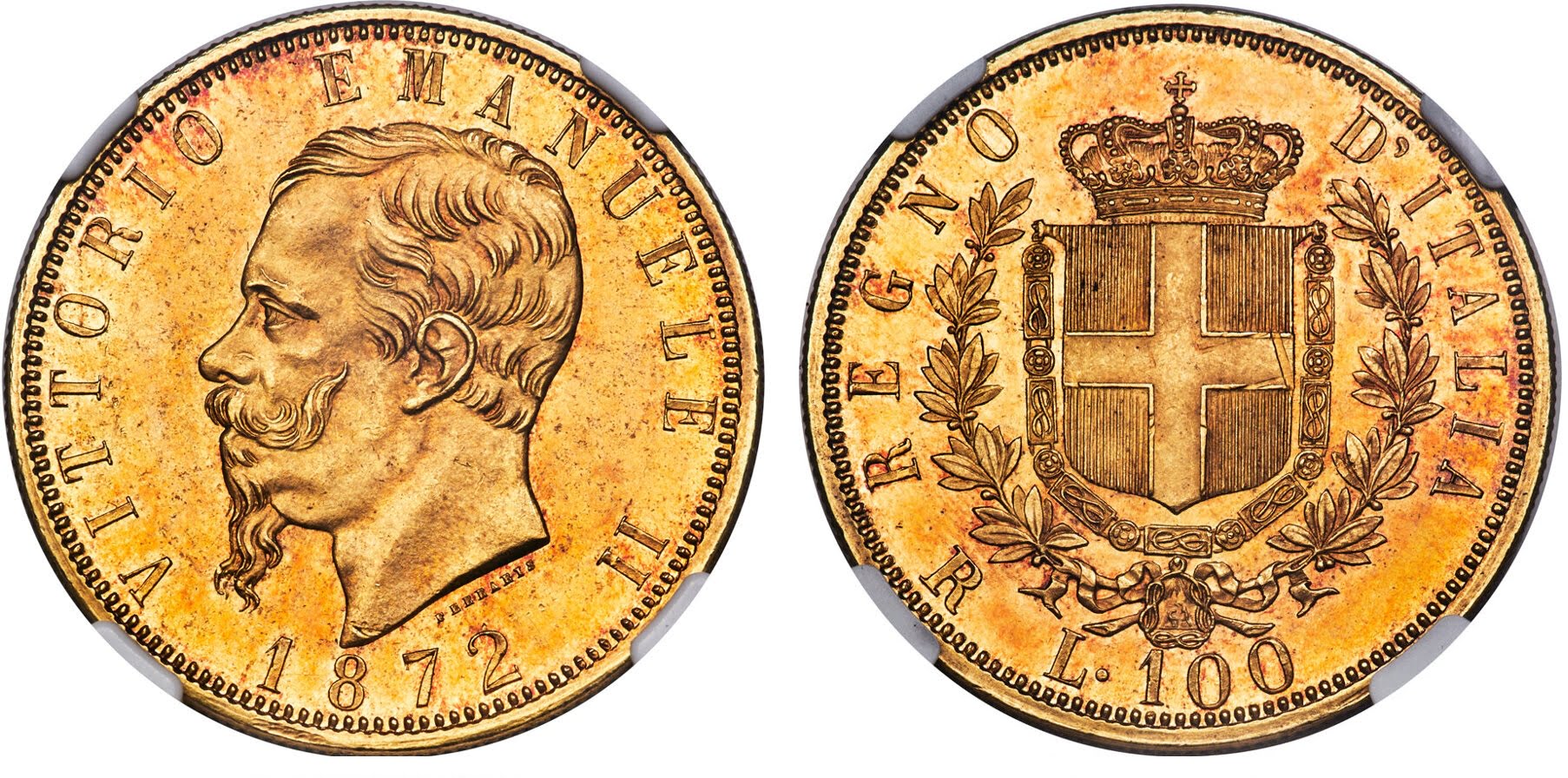 100 Gold Lire Vittorio Emanuele II