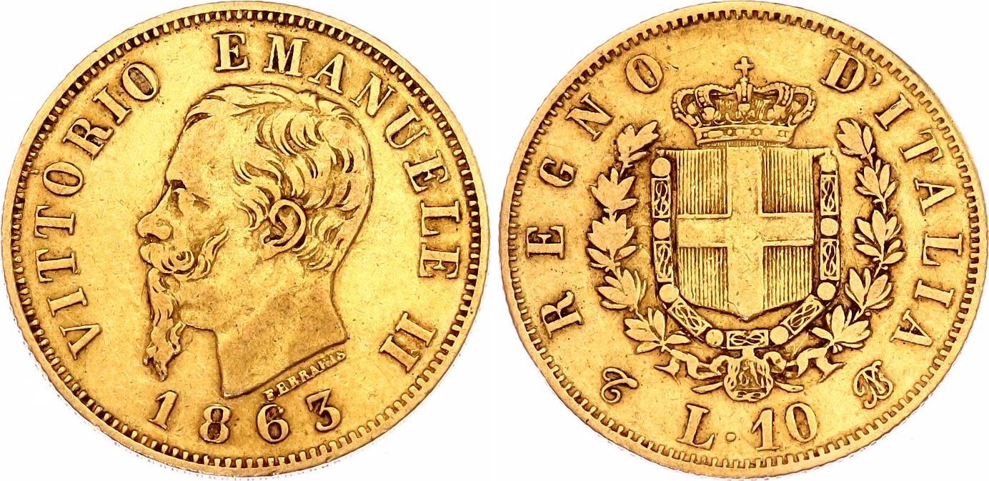 10 Gold Lire Vittorio Emanuele II