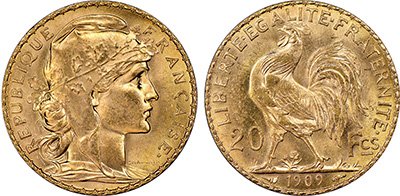 20 Gold Francs "Rooster"