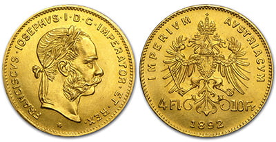 4 Χρυσά Φιορίνια/ 10 Χρυσά Φράγκα Franz Joseph