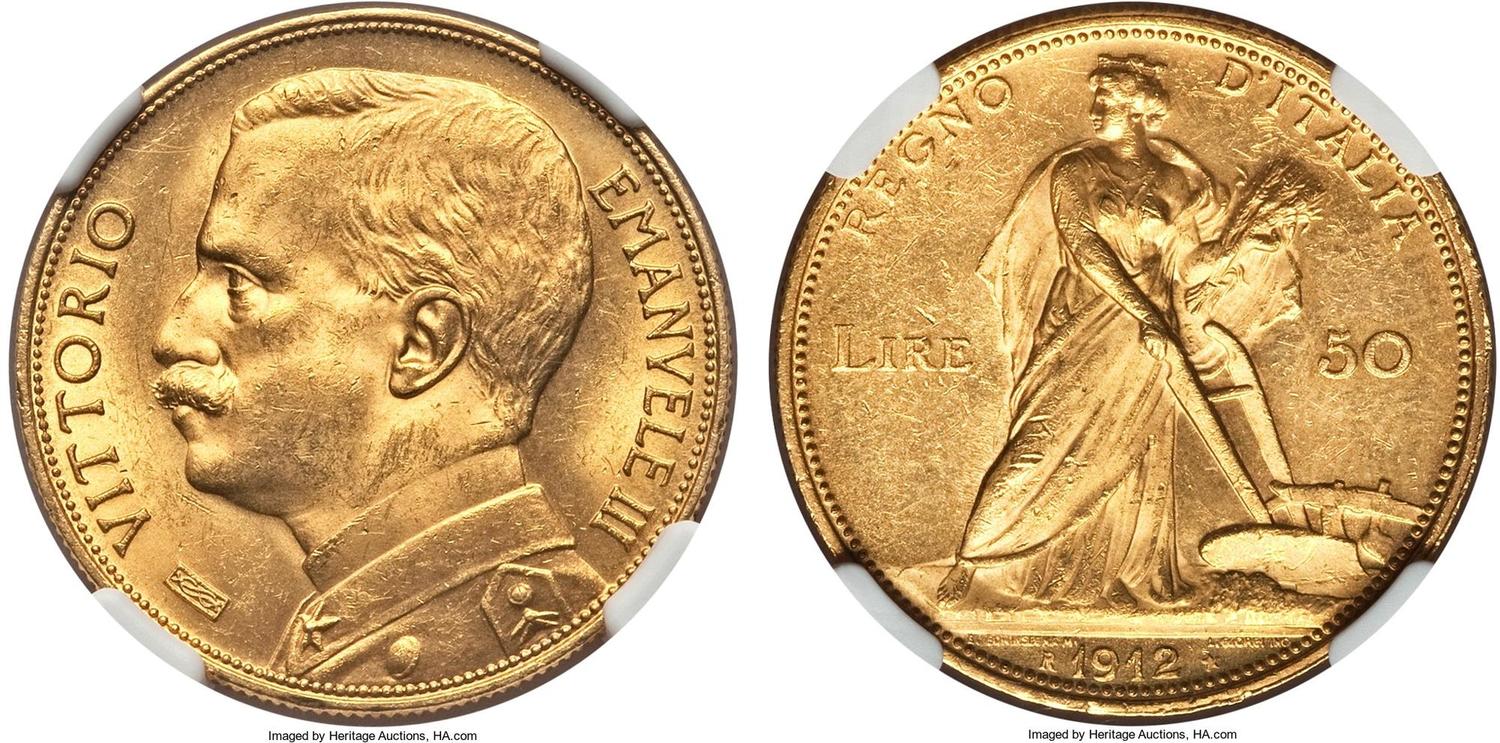 50 Gold Lire Vittorio Emanuele III