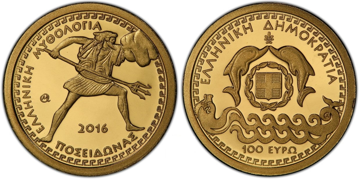 100 Gold Euro Poseidon