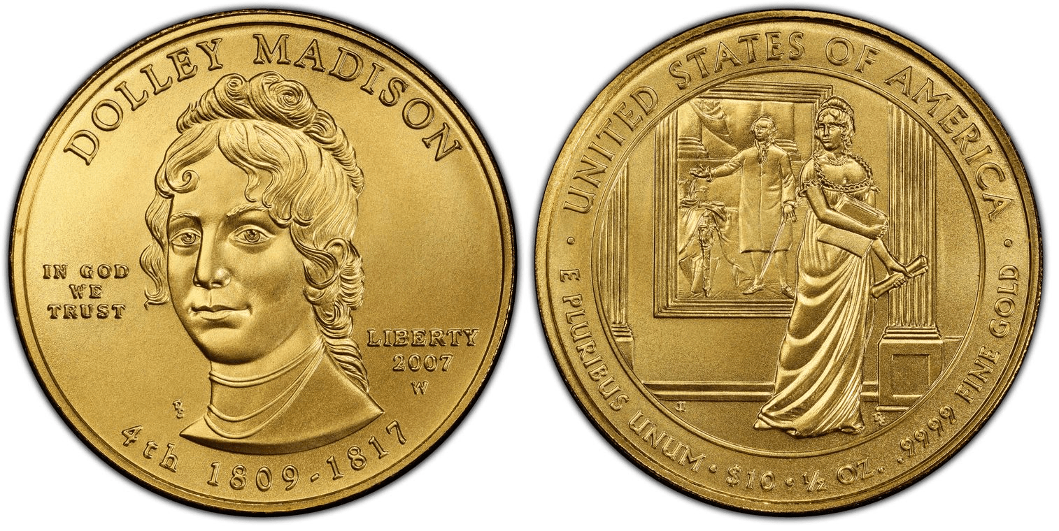 10 Gold Dollars (Dolley Madison)