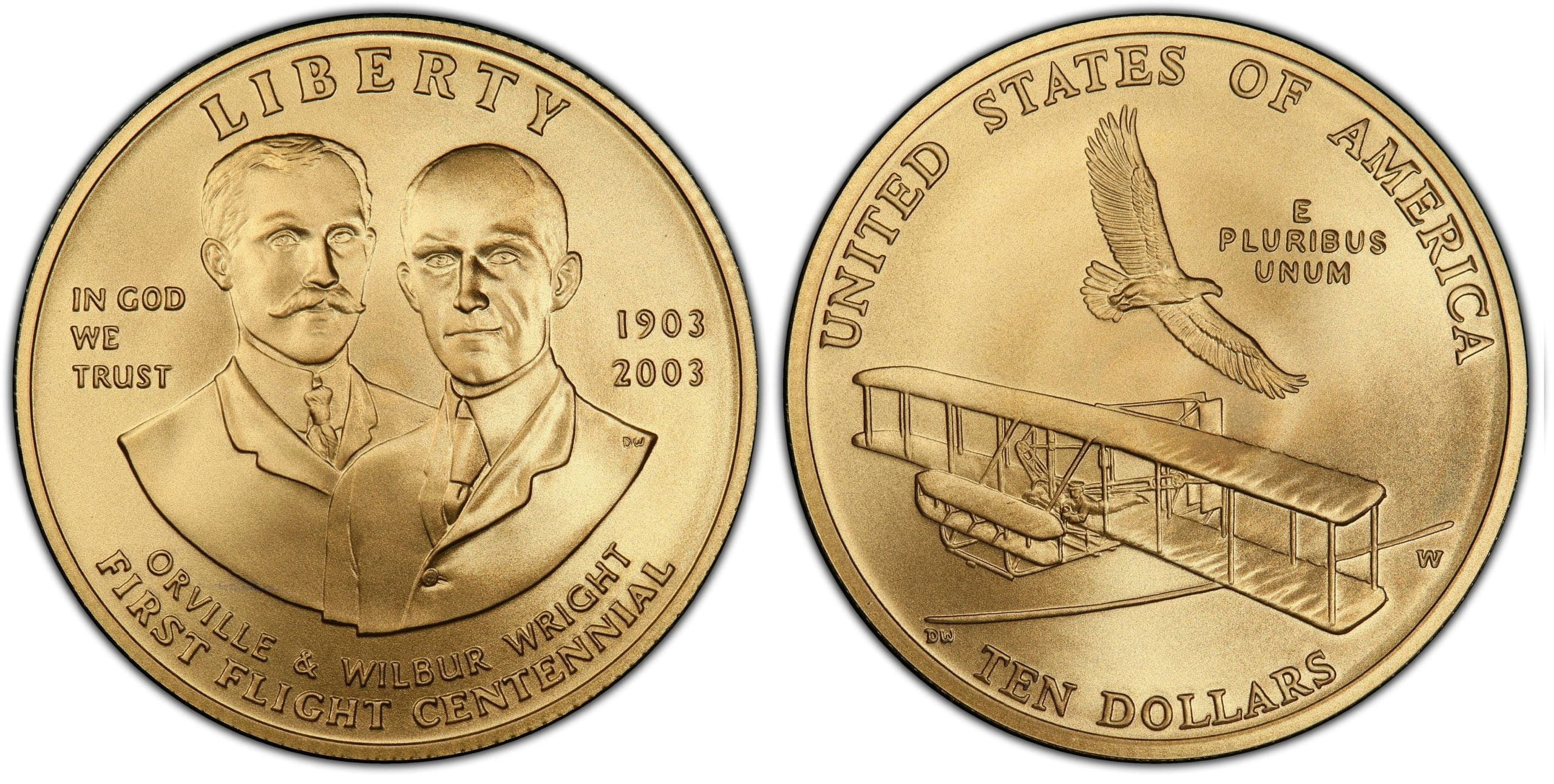 10 Gold Dollars (Frist Flight Centennial)