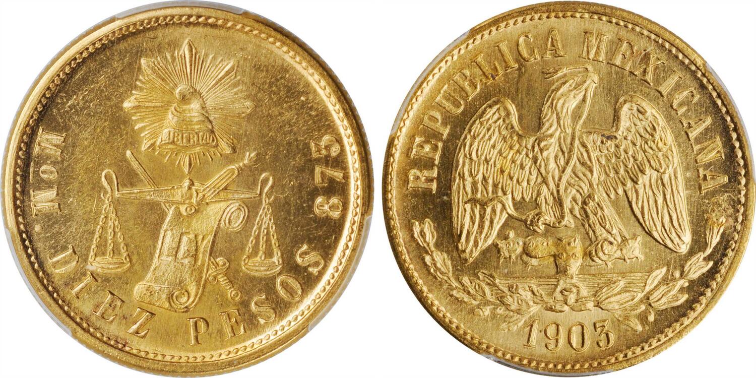 10 χρυσά Πέσος ”1870-1905”