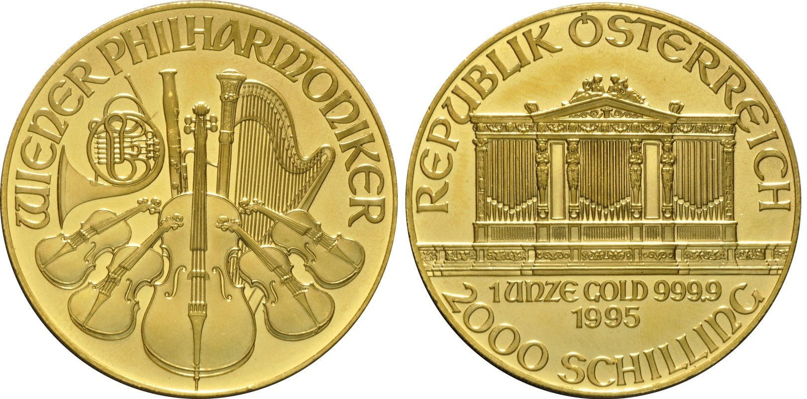 2000 Gold Schilling Vienna Philharmonic Gold Bullion Coinage