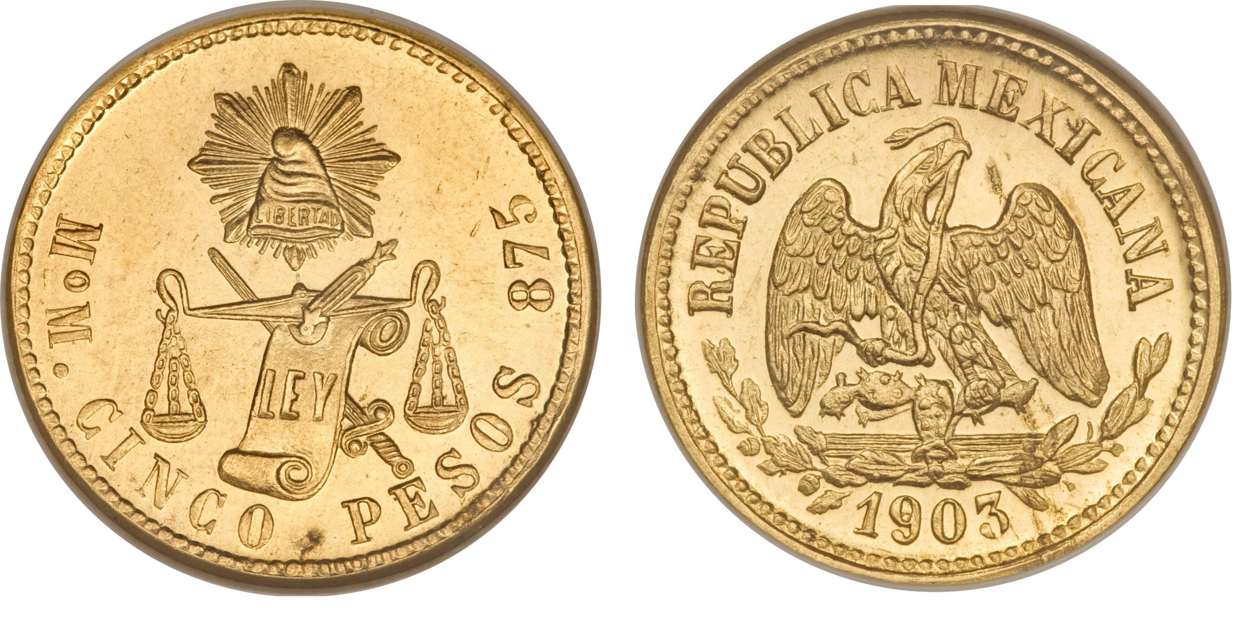 5 Χρυσά Πέσος ”1870-1905”