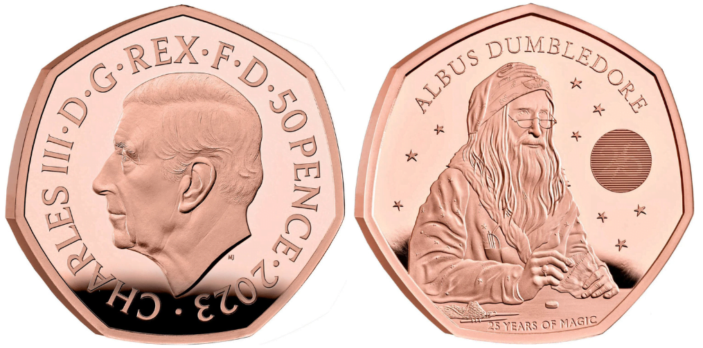 50 Gold Pence England Charles III Albus Dumbledore