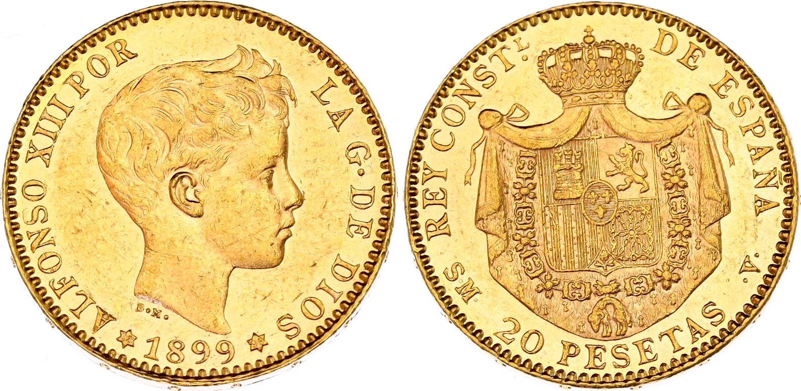 20 Χρυσές Πεσέτες  Alfonso XIII 3ο Πορτρέτο