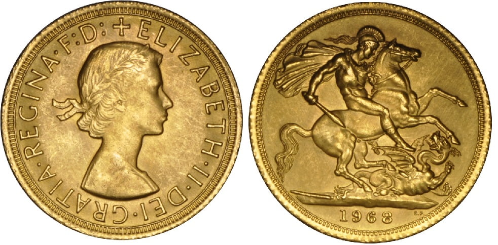 Χρυσή Λίρα Αγγλίας Ελισάβετ II 1968